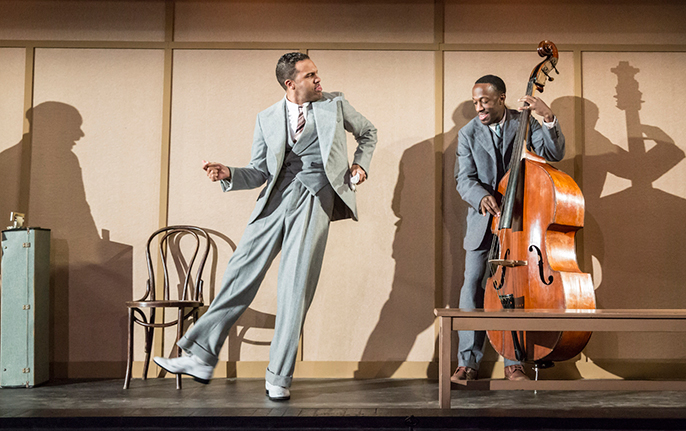 O-T Fagbenle as Levee and Giles Terera as Slow Drag in Ma Rainey's Black Bottom. Photo by Johan Persson