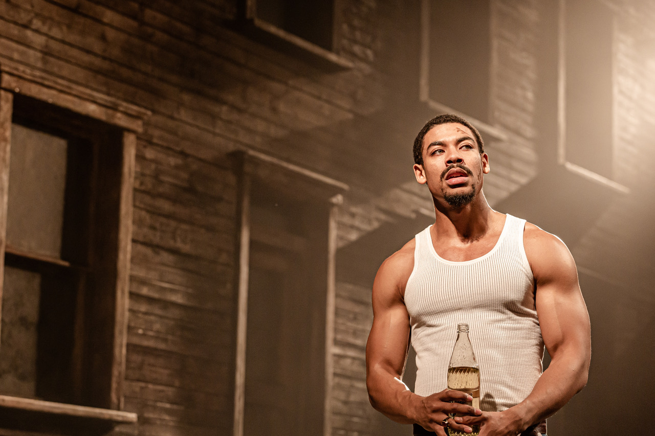 Aaron Pierre (King) in King Hedley II at Theatre Royal Stratford East. Photo by Richard Davenport