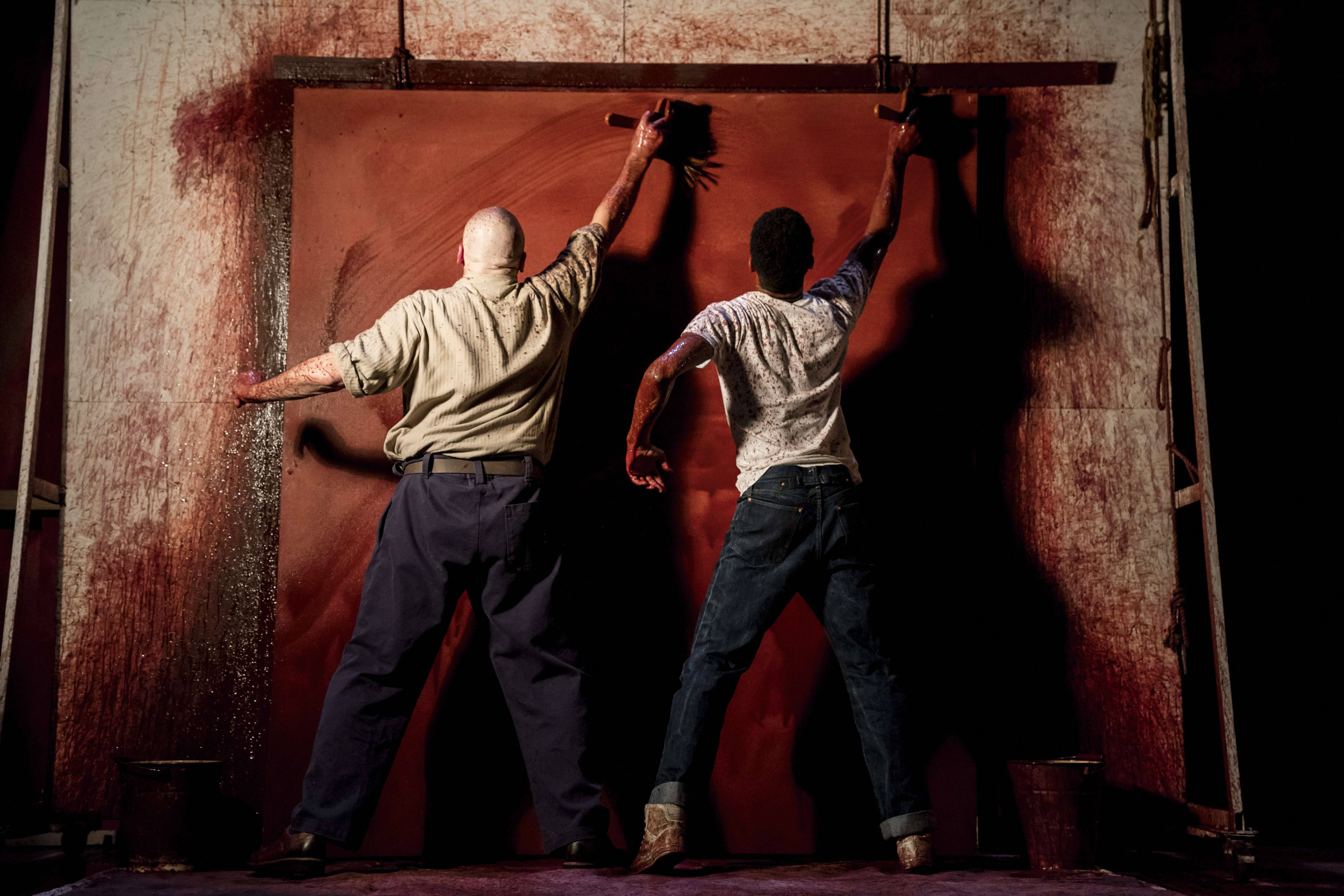 RED, Wyndhams Theatre - Alfred Molina (Mark Rothko), Alfred Enoch (Ken). photo by Johan Persson