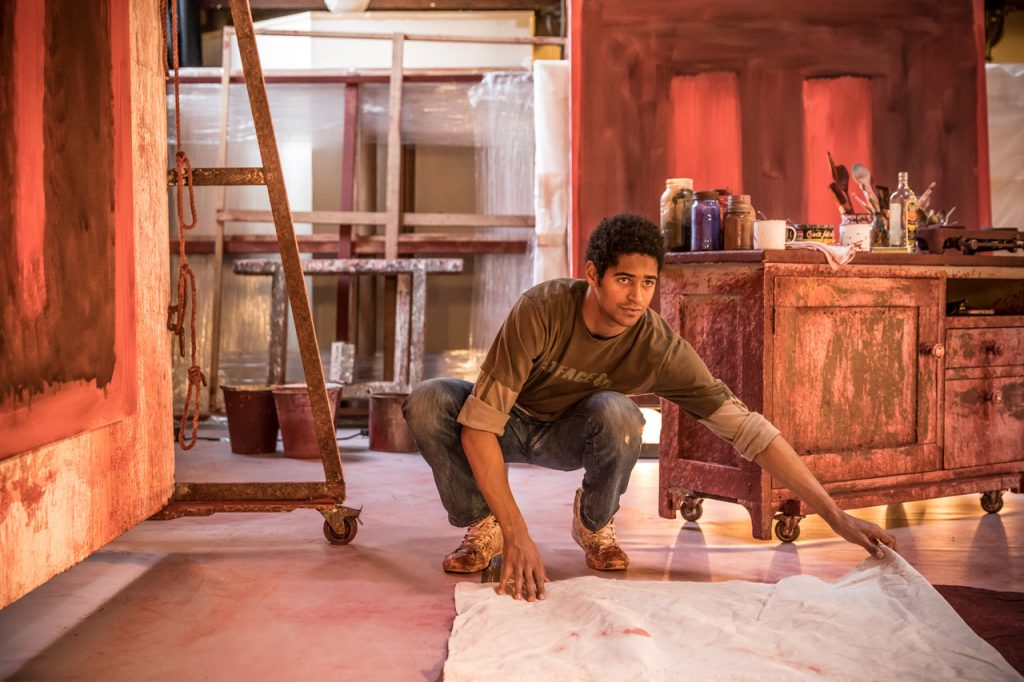 John Logan's Red in rehearsals for Michael Grandage Company. Alfred Enoch (Ken) Photo credit Marc Brenner