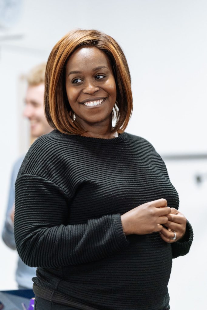 Petra Letang in rehearsal for random at Chichester Festival Theatre Photo Manuel Harlan