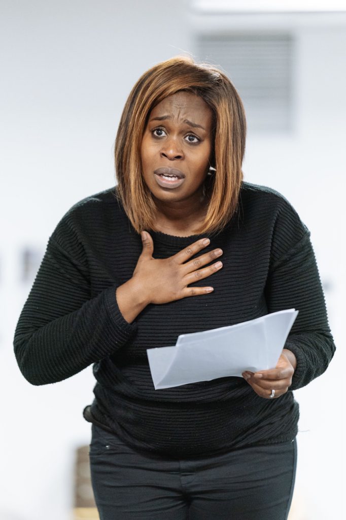 Petra Letang in rehearsal for random at Chichester Festival Theatre. Photo Manuel Harlan