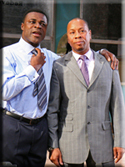Danny Sapani (Harmond Wilks) and Roger Griffiths (Roosevelt Hicks) in Radio Golf.  Photo by John Haynes