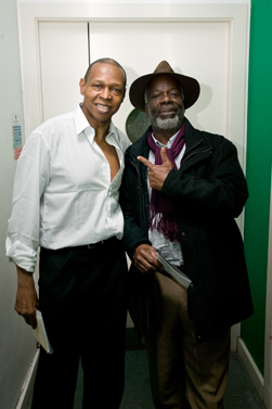 Junior Douglas and Joseph Marcell backstage at J.A. Story