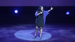 An Audience w Angie Le Mar - fabulous purple shoes