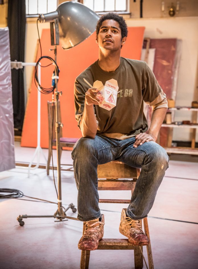 John Logan's Red in rehearsals for Michael Grandage Company. Alfred Enoch (Ken) Photo credit Marc Brenner
