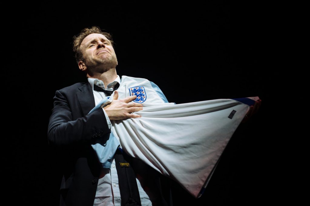 Rafe Spall as Michael in Death of England by Clint Dyer and Roy Williams. Image by Helen Murray