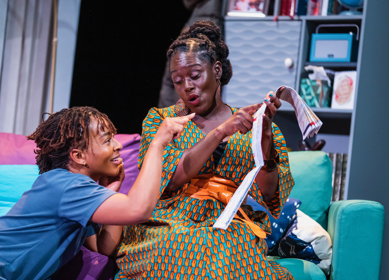 Uche Abuah and Michelle Asante in Notes on Grief, MIF 21. Tristram Kenton