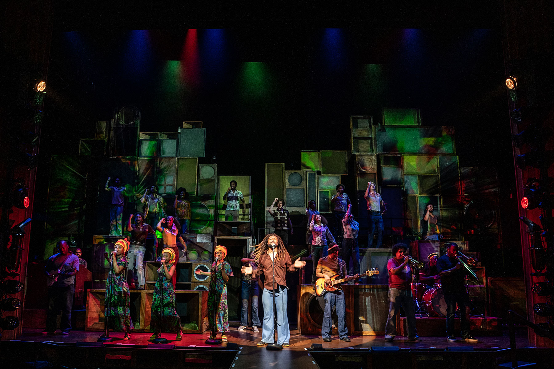 Arinzé Kene as Bob Marley and company - photo by Craig Sugden