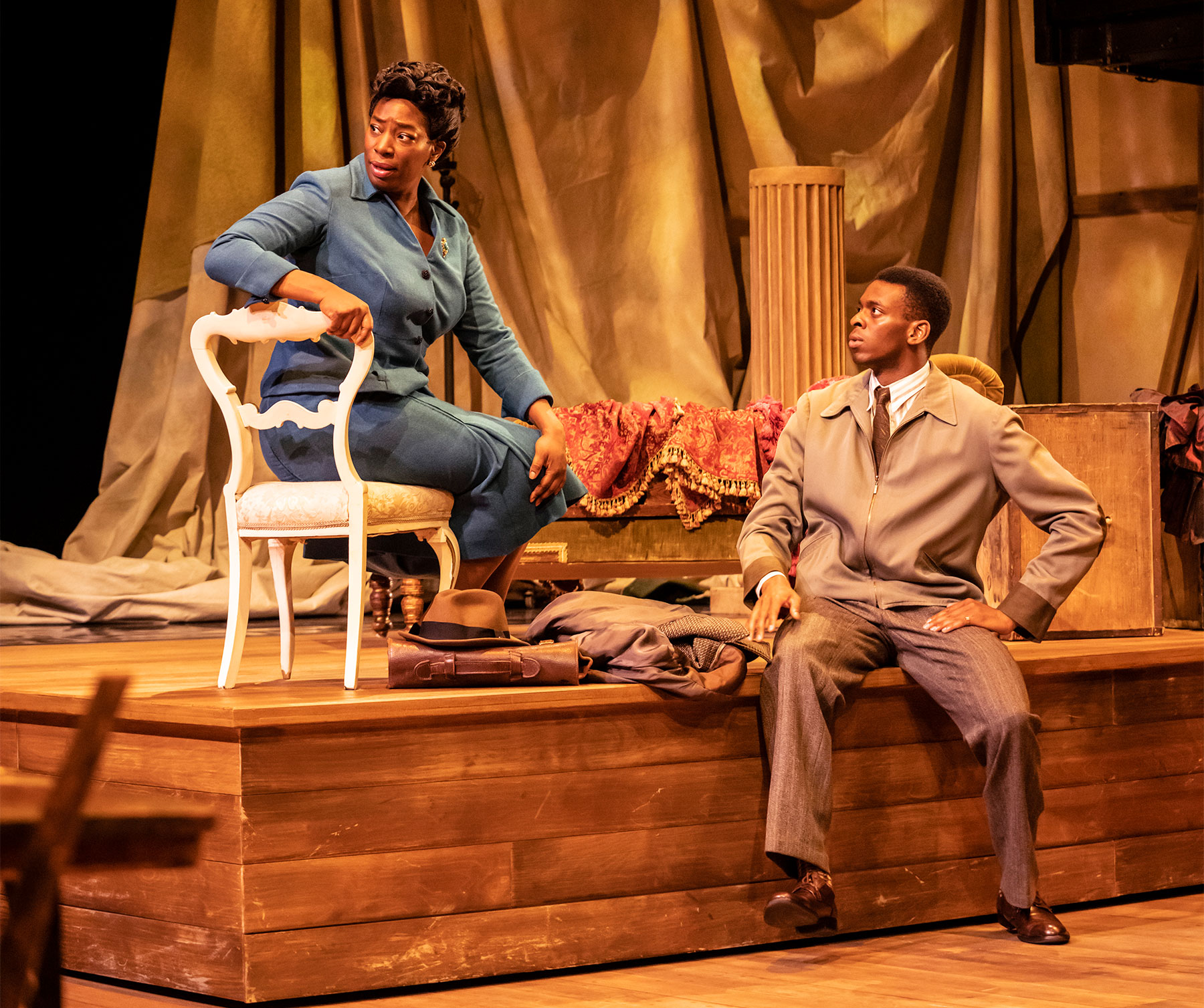 Tanya Moodie and Daniel Adeosun in Trouble in Mind (c) Johan Persson