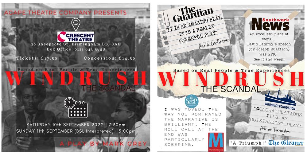 Agape Theatre Company Presents Windrush, The Betrayal