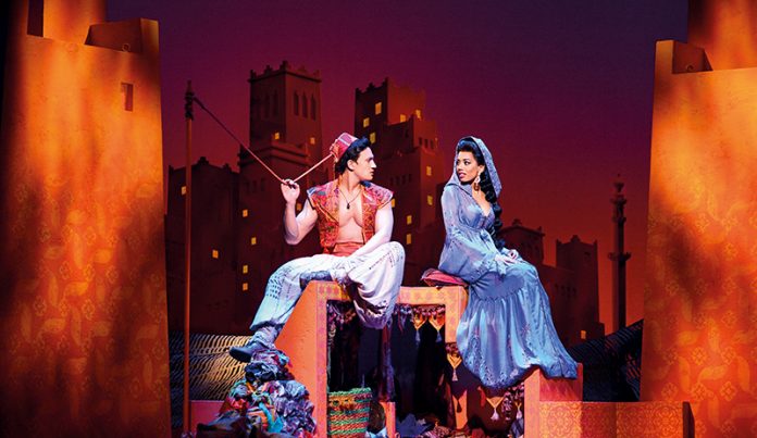 Aladdin Prince Edward Theatre Dean John-Wilson (Aladdin) and Jade Ewen (Jasmine) Photographer Deen van Meer © Disney