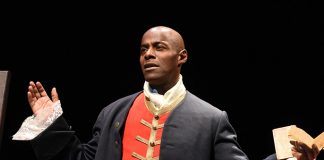 Paterson Joseph Pemberley Productions and Oxford Playhouse present SANCHO - AN ACT OF REMEMBRANCE Conceived, written and performed by Paterson Joseph. Photo- Paterson Joseph as Sancho © Robert Day.