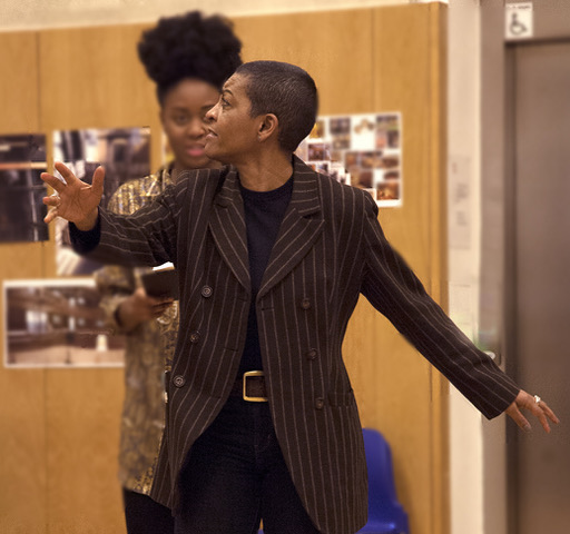 Adjoa Andoh - rehearsals Richard II, Shakespeare's Globe