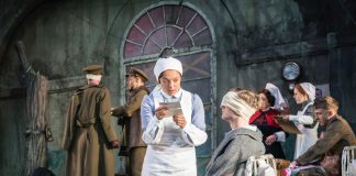 Peter Pan Cora Kirk as Wendy and Theo Cowan as John. Photo Johan Persson