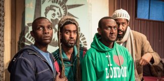 The Jungle John Pfumojena, Okot Mohamed, Sarrar Omar, Cherno Jagne-Tarek, and Jonathan Nyati Mohammed. Credit Marc Brenner