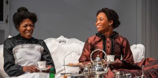 The Gift by Janice Okoh – review Shannon Hayes & Donna Berlin in the The Gift, Eclipse Theatre- Belgrade Coventry. Photo: Ellie Kurttz
