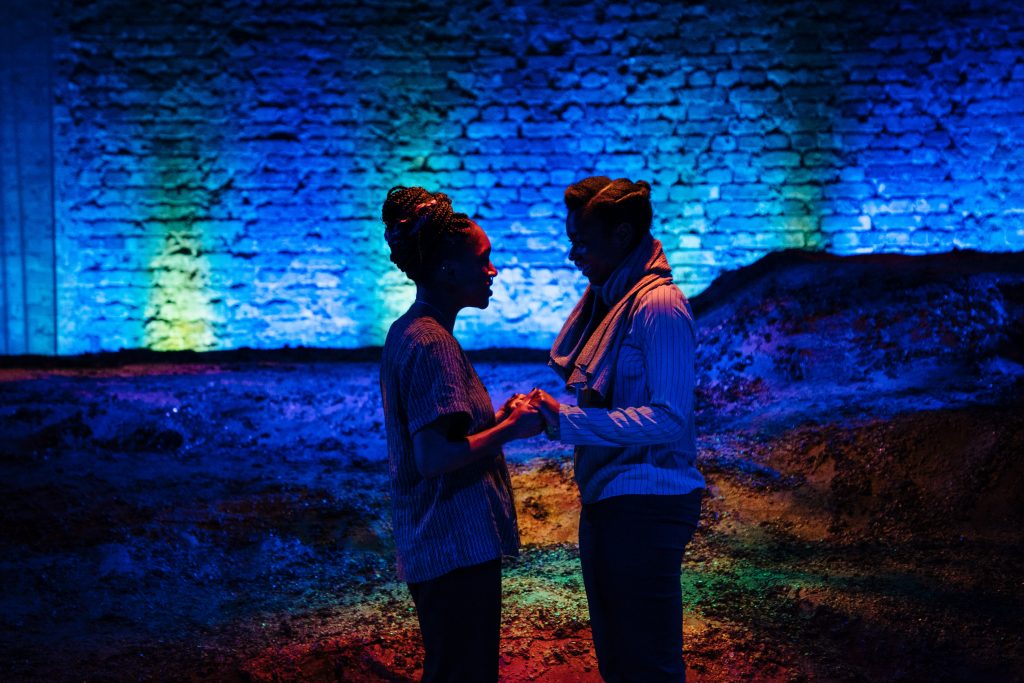 l-r Cherrelle Skeete (Tara) and Ibinabo Jack (Leah) in 'The High Table' at the Bush Theatre. Photo credit Helen Murray