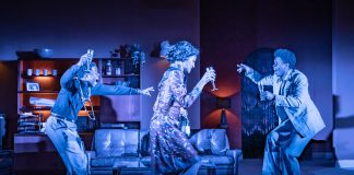 The Death Of A Black Man by Alfred Fagon – review The Death of a Black Man L-R Toyin Omari Kinch, Natalie Simpson, Nickcolia King Nda. Photo (c) Marc Brenner