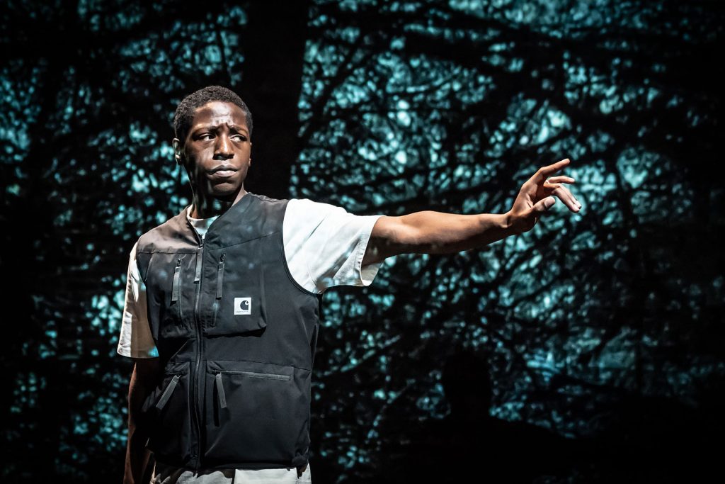 and breathe... at the Almeida Theatre. David Jonsson and Femi Temowo (musician). photo credit - Marc Brenner