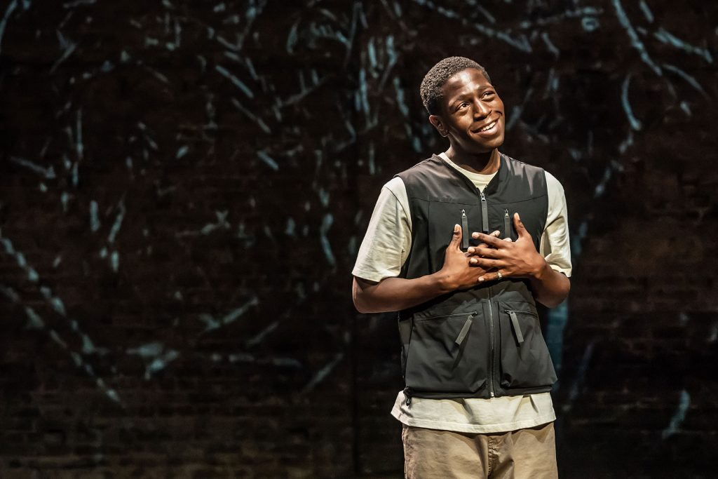 and breathe... at the Almeida Theatre. David Jonsson and Femi Temowo (musician). photo credit - Marc Brenner