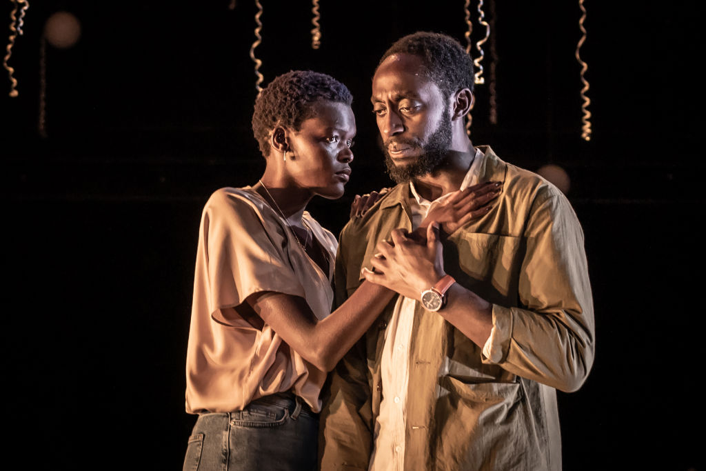 Sheila Atim and Ivanno Jeremiah in CONSTELLATIONS. Directed by Michael Longhurst. Photo by Marc Brenner