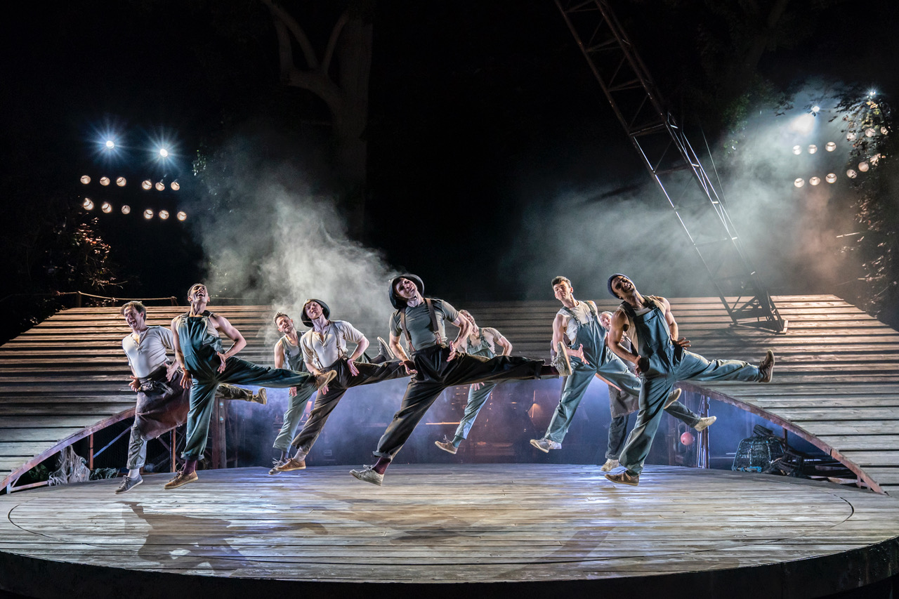 Blow High, Blow Low. The Company of Carousel at Regent's Park Open Air Theatre. Photo by Johan Persson
