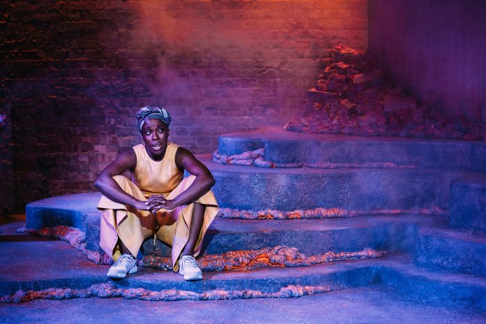 Ronkẹ Adékoluẹjo in 'Lava' at the Bush Theatre. Photo credit Helen Murray