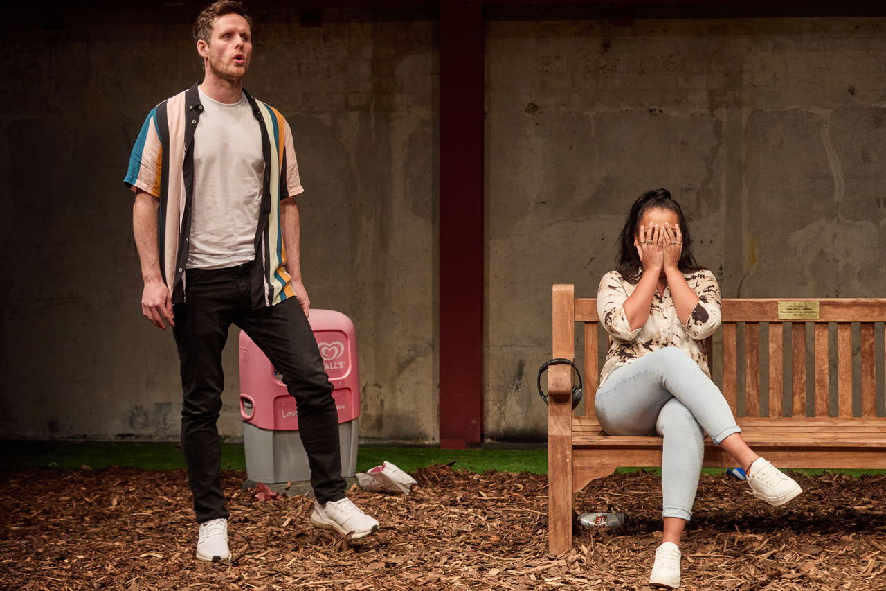 Tim Bowie and Tori Allen-Martin in Park Bench at the Park Theatre By Tori Allen-Martin Photo by Mark Douet