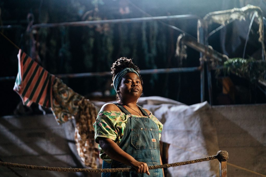 Kayla Meikle (Tayir) in Paradise at the National Theatre. Photo by Helen Murray