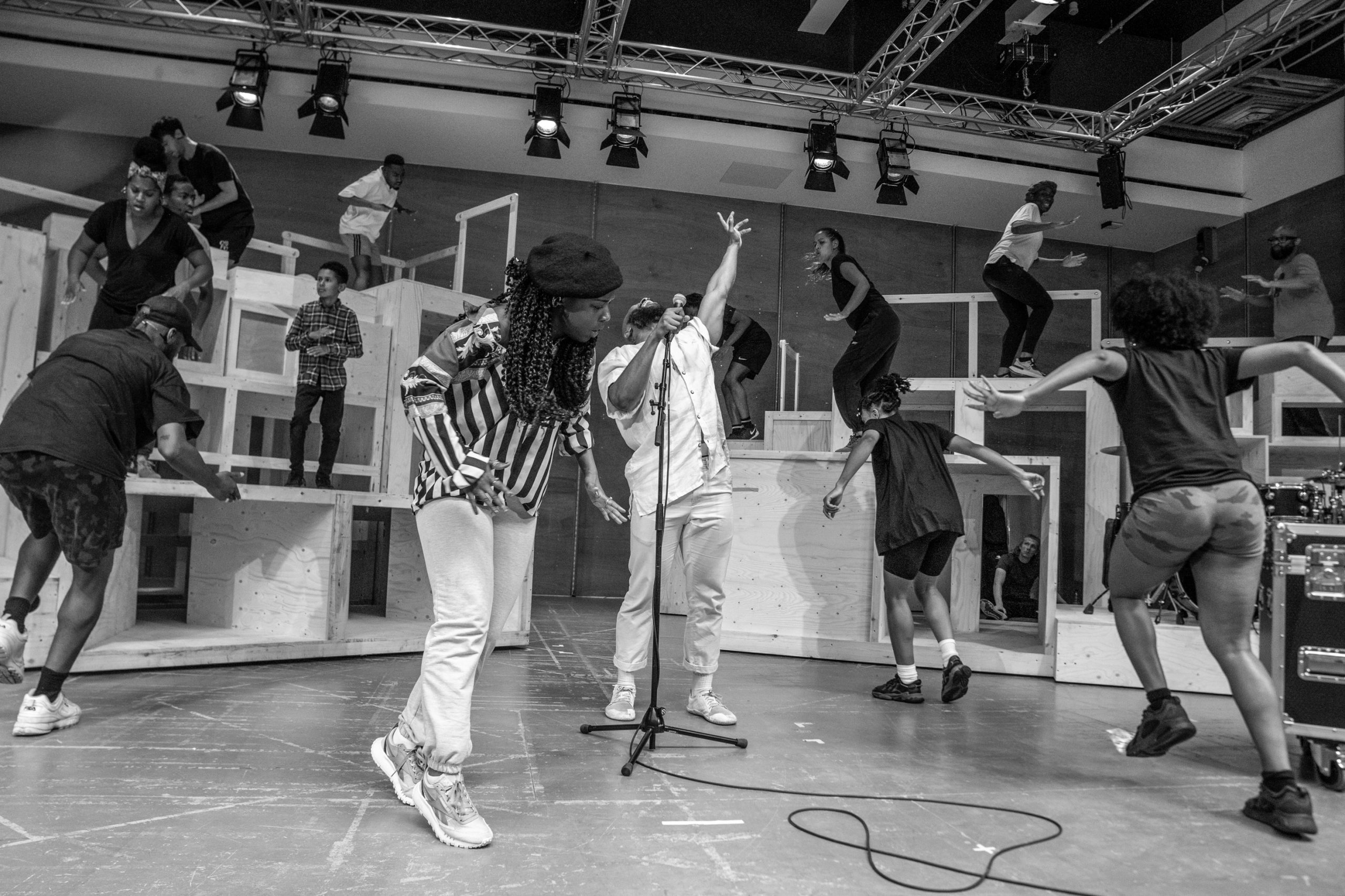 The cast of Get Up Stand Up! The Bob Marley Musical in rehearsal Credit Craig Sugden