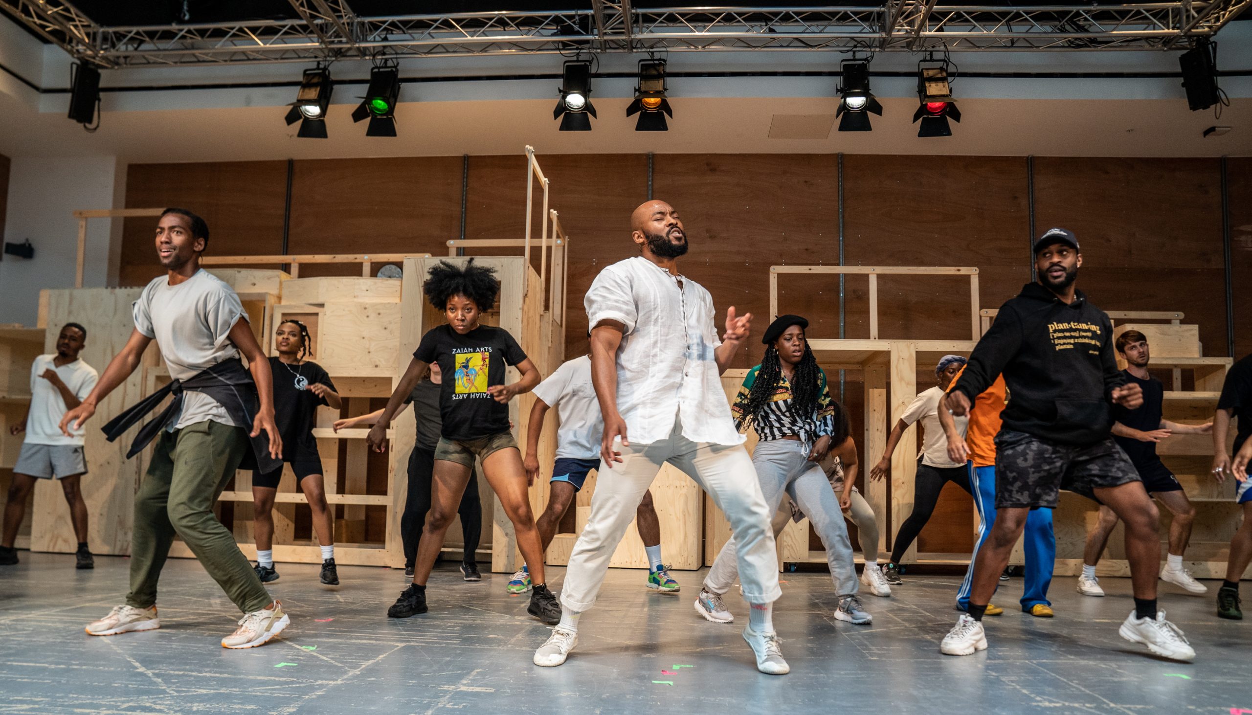 The cast of Get Up Stand Up! The Bob Marley Musical in rehearsal Credit Craig Sugden