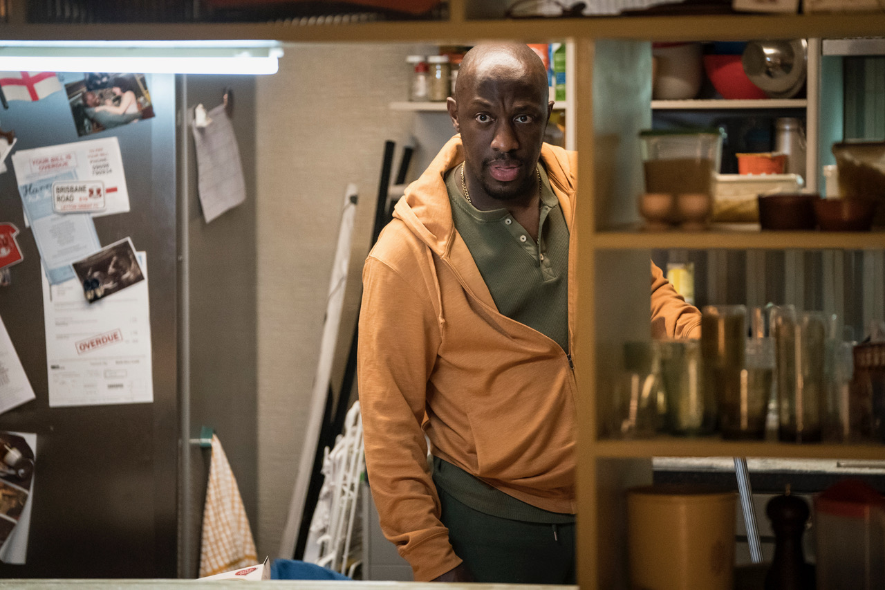 Giles Terera (Delroy) in Death of England_ Face to Face at the National Theatre. Photo by Steffan Hill