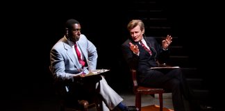 Best of Enemies – review David Harewood and Charles Edwards in Best of Enemies (c) Wasi Daniju