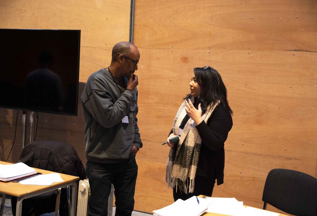 Director Michael Buffong, Writer Sian Carter. Running with Lions rehearsals. Credit Zeinab Batchelor