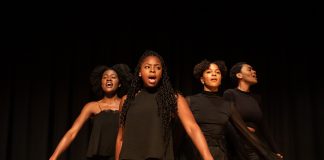 Queens of Sheba – review Queens of Sheba - Tosin Alabi, Kokoma Kwaku, Elisha Robin and Eshe Asante. Photo by Ali Wright