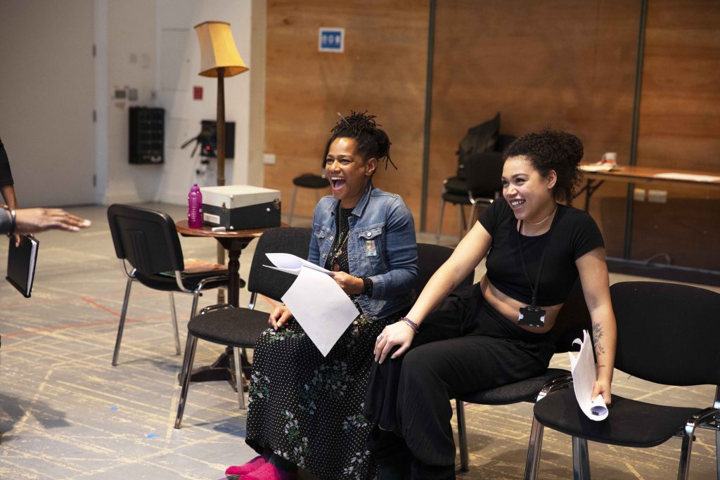 Suzette Llewellyn, Ruby Barker. Running with Lions rehearsals. Credit Zeinab Batchelor