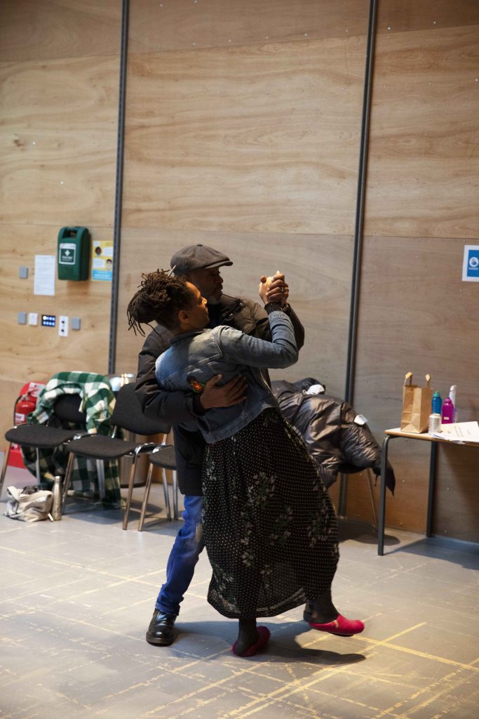 Wil Johnson, Suzette Llewellyn. Running with Lions rehearsals. Credit Zeinab Batchelor