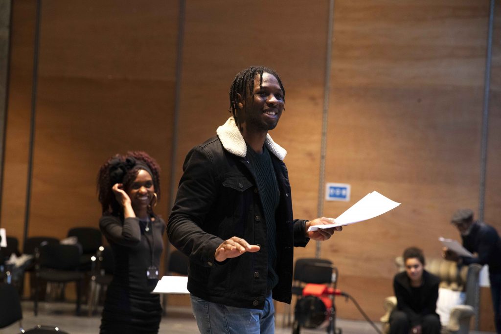 l-r. Velile Tshabalala, Nickcolia King-N'da. Running with Lions rehearsals. Credit Zeinab Batchelor