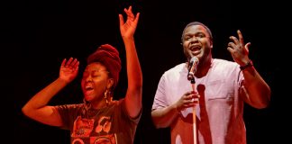 Black Love by Chinoyerem Odimba – review Nicholle Cherrie (Roo) and Nathan Queeley-Dennis (Orion) in Black Love. Photo by Camilla Greenwell.