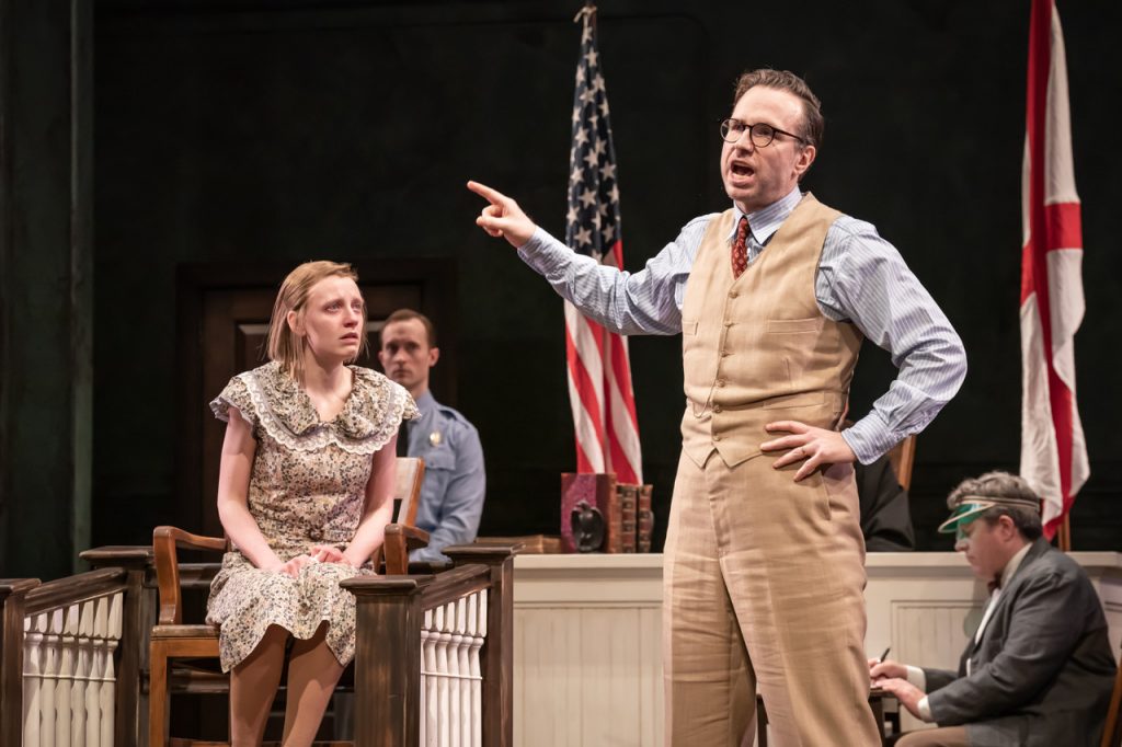 Poppy Lee Friar (Mayella Ewell), Rafe Spall (Atticus Finch) – photo by Marc Brenner