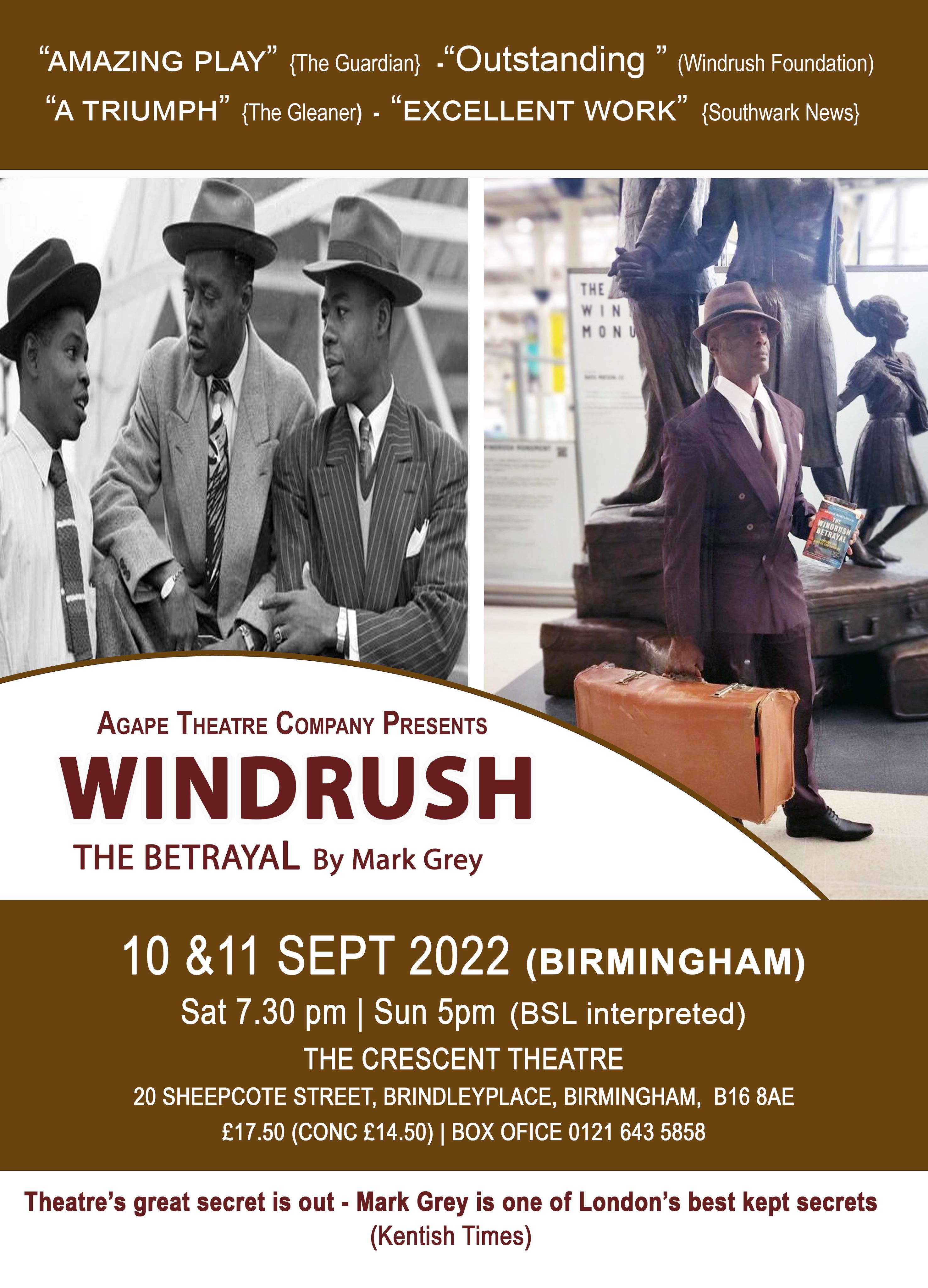 Agape Theatre Company Presents Windrush, The Betrayal