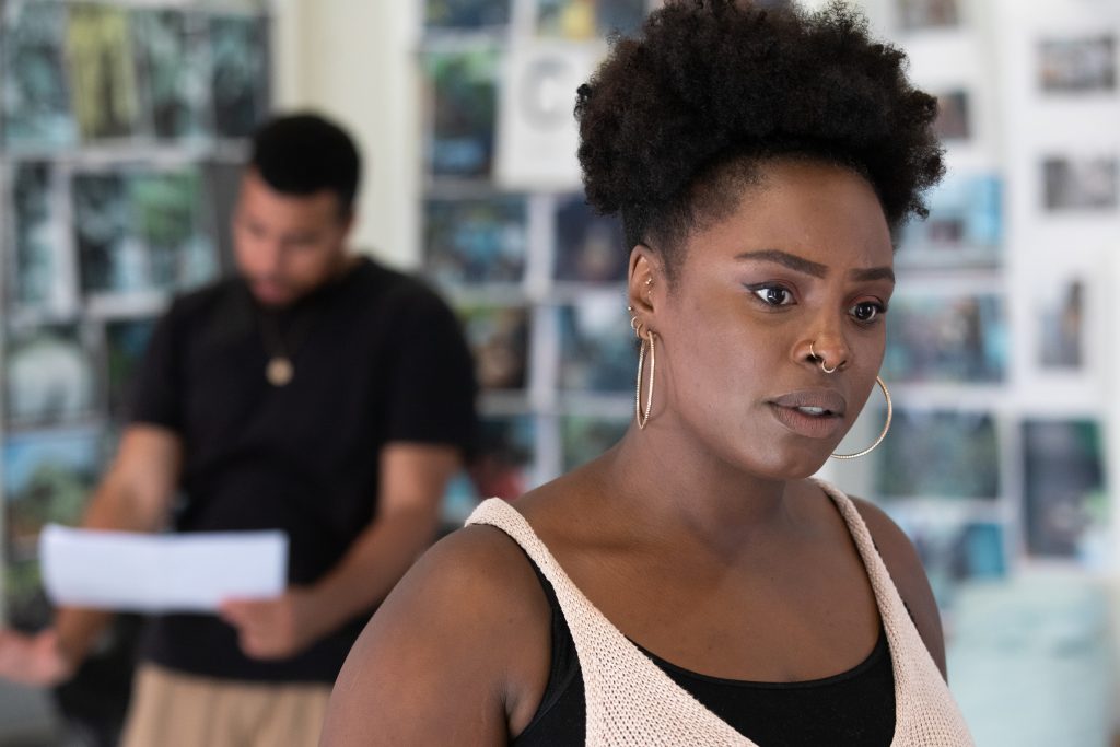 Aaron Anthony and Nadine Higgin in Yellowman rehearsals - photo by Ali Wright