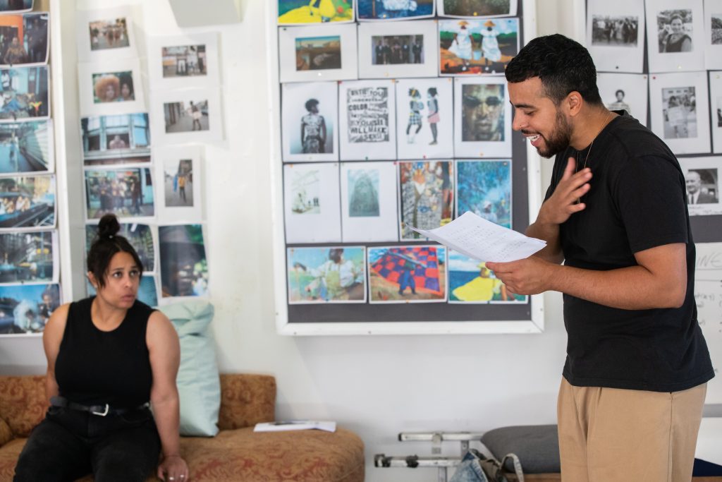 Diane Page and Aaron Anthony in Yellowman rehearsals - photo by Ali Wright