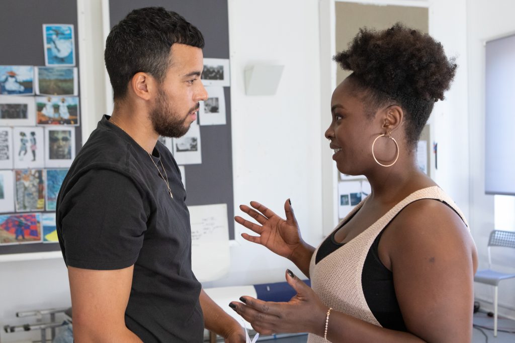 Aaron Anthony and Nadine Higgin in Yellowman rehearsals - photo by Ali Wright