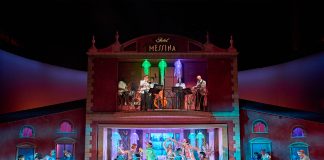 Much Ado About Nothing – review The Company of Much Ado About Nothing at the National Theatre (c) Manuel Harlan