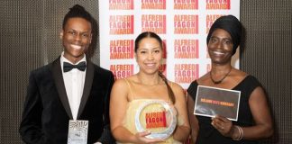 Announcing the winners of the 26th Alfred Fagon Award Kwame Owusu, Hannah Sghury-Smith, Max Kolary - winners of the 26th Alfred Fagon Award