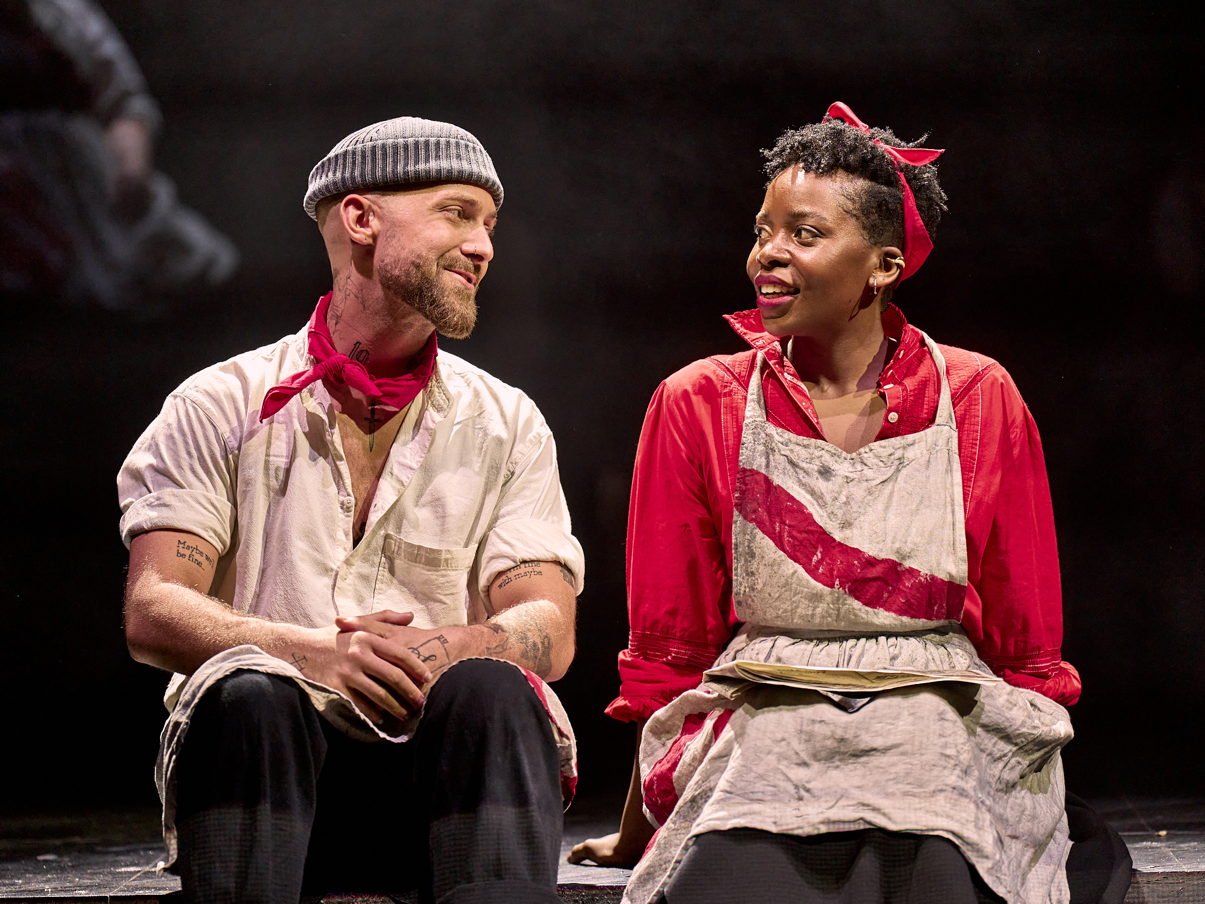 Sweeney as Silvio Corio and Sharon Rose as Sylvia Pankhurst in Sylvia at The Old Vic