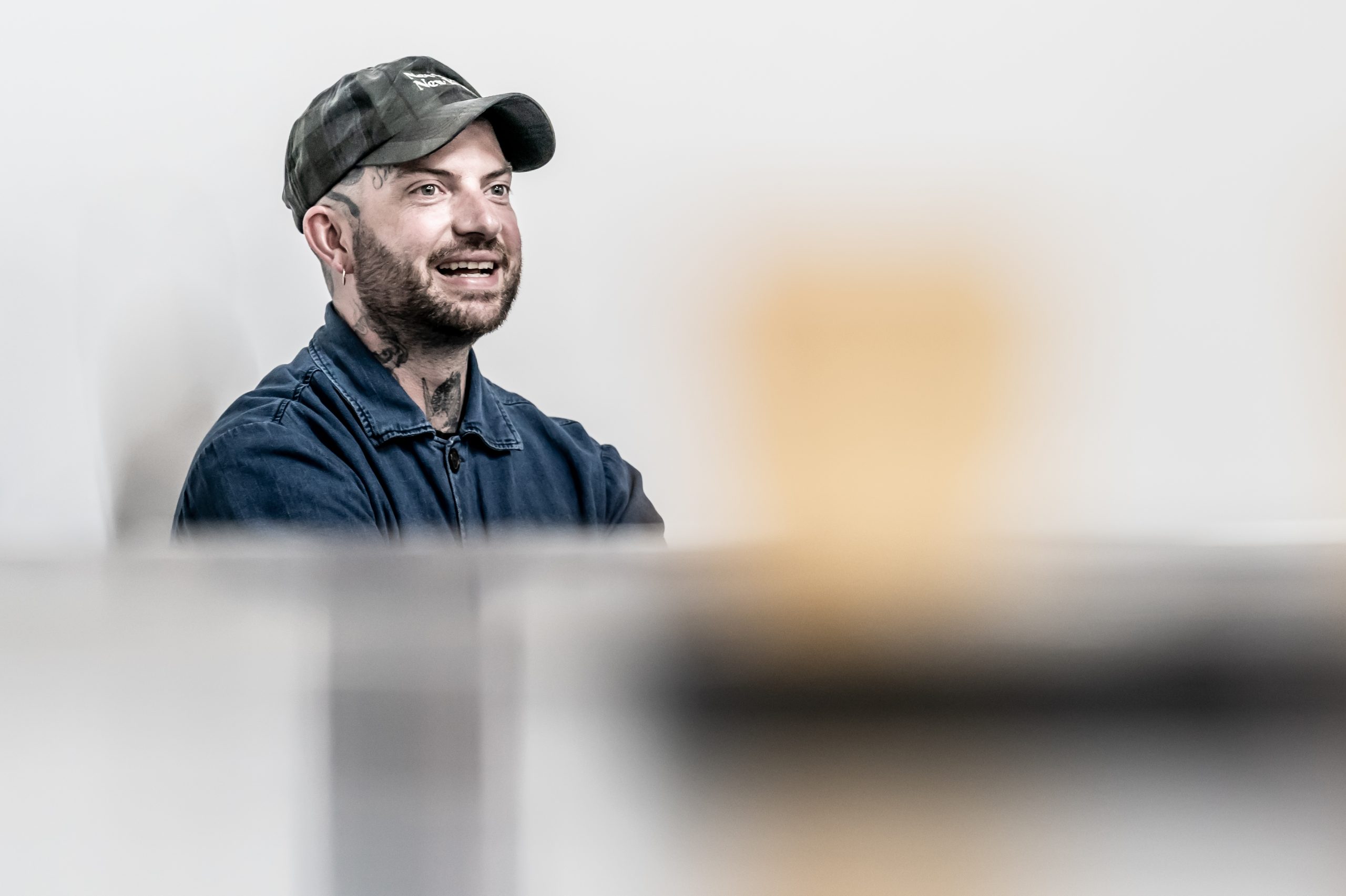 Director Jamie Lloyd in rehearsal for The Effect at National Theatre. Image credit Marc Brenner