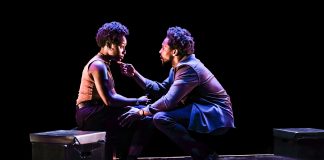 “Shifters“, written by Benedict Lombe – review Heather Agyepong (Des) and Tosin Cole (Dre) in Shifters at Bush Theatre. Photo credit Craig Fuller